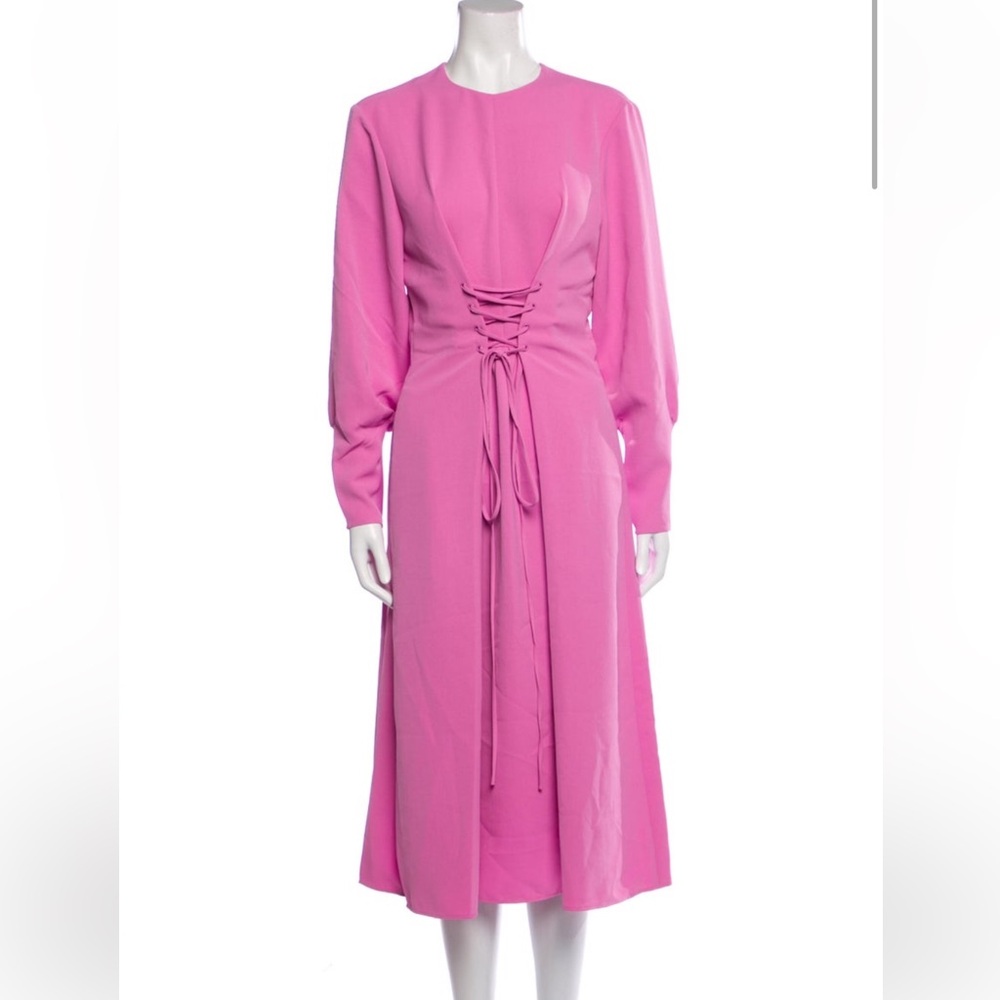 Tibi Vibrant Pink Long Sleeve Dress